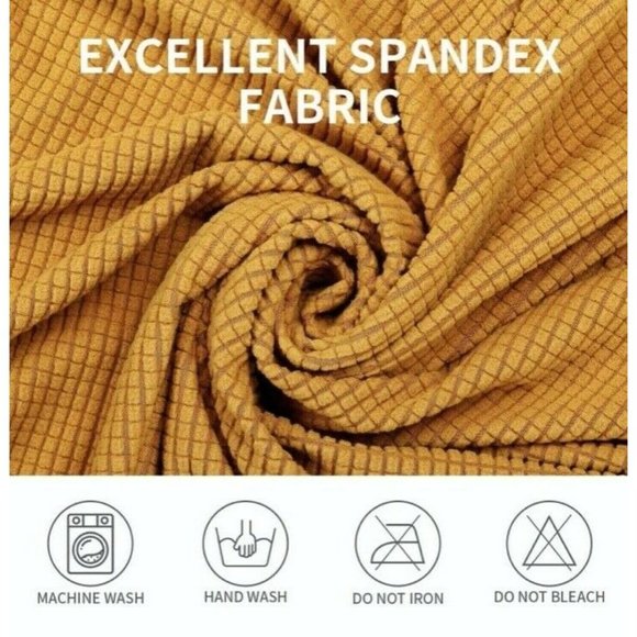 AlGaiety Dining Chair SlipCovers Set of 4 in Gold - Picture 3 of 8